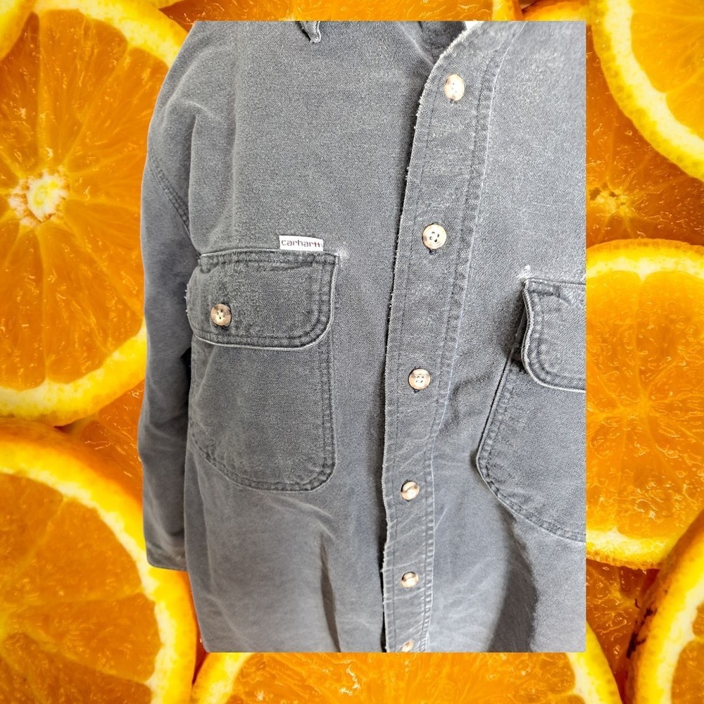 Carhartt Work Shirt Button Up Long Sleeve Rugged Outdoor Wear - Picture 6 of 7